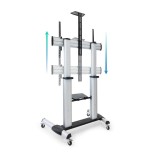 Tooq soporte suelo ruedas aluminio 60-100 - plata