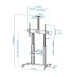 Tooq soporte suelo ruedas aluminio 60-100 - plata