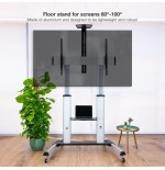 Tooq soporte suelo ruedas aluminio 60-100 - plata