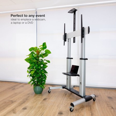 Tooq soporte suelo ruedas aluminio 60-100 - plata