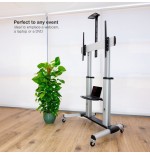 Tooq soporte suelo ruedas aluminio 60-100 - plata
