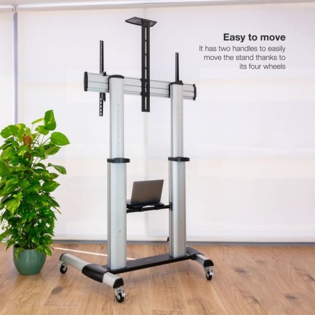 Tooq soporte suelo ruedas aluminio 60-100 - plata