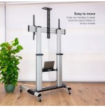 Tooq soporte suelo ruedas aluminio 60-100 - plata