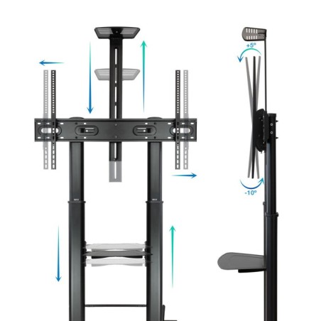 Tooq soporte suelo ruedas regulable 60-100 - negro