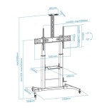 Tooq soporte suelo ruedas regulable 60-100 - negro