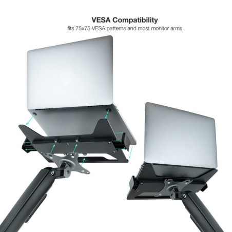 Tooq soporte/adaptador de portátil para vesa - negro
