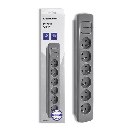 Regleta qoltec 50277 power strip 6 sockets 1.8m grey