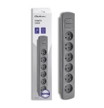 Regleta qoltec 50277 power strip 6 sockets 1.8m grey