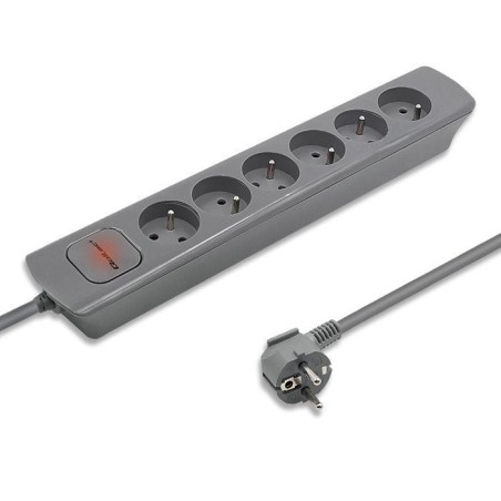 Regleta qoltec 50277 power strip 6 sockets 1.8m grey