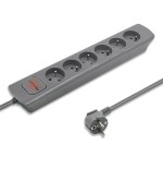 Regleta qoltec 50277 power strip 6 sockets 1.8m grey