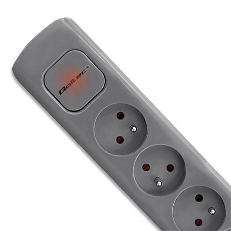 Regleta qoltec 50277 power strip 6 sockets 1.8m grey