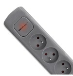 Regleta qoltec 50277 power strip 6 sockets 1.8m grey