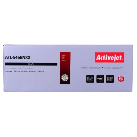 Activejet cartucho de tóner atl-546bnxx para impresoras lexmark reemplazo de lexmark c546u1kg supreme 8000 páginas negro