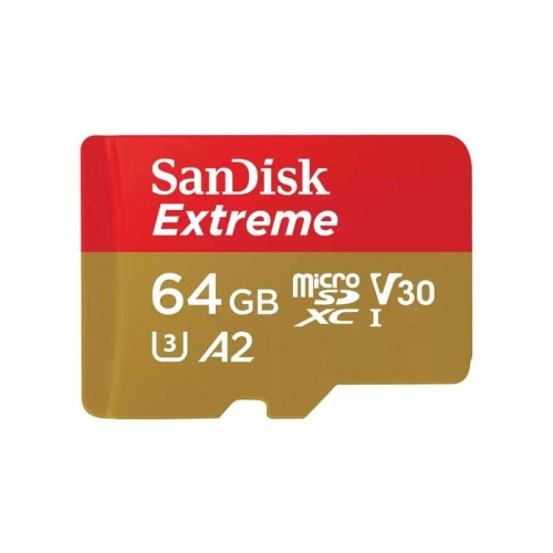 Sandisk micro sdxc extreme 64gb 170/80 mb/s a2 c10 v30 uhs-i u3 sdsqxah-064g-gn6ma
