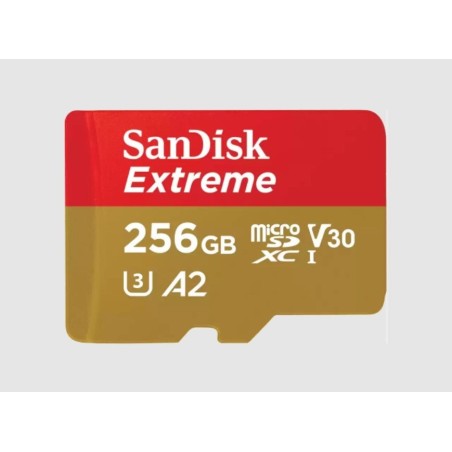Sandisk micro sdxc extreme 256gb 190/130 mb/s a2 c10 v30 uhs-i u3 sdsqxav-256g-gn6ma