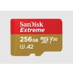 Sandisk micro sdxc extreme 256gb 190/130 mb/s a2 c10 v30 uhs-i u3 sdsqxav-256g-gn6ma