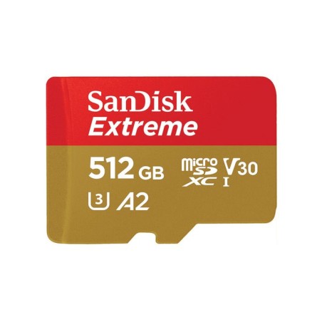 Sandisk micro sdxc extreme 512gb 190/130 mb/s a2 c10 v30 uhs-i u3 sdsqxav-512g-gn6ma