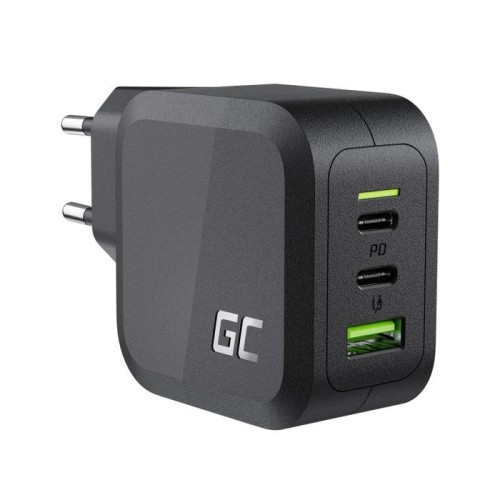 Green cell cargador powergan 65w 2x usb-c pd 1x usb-a uc gan