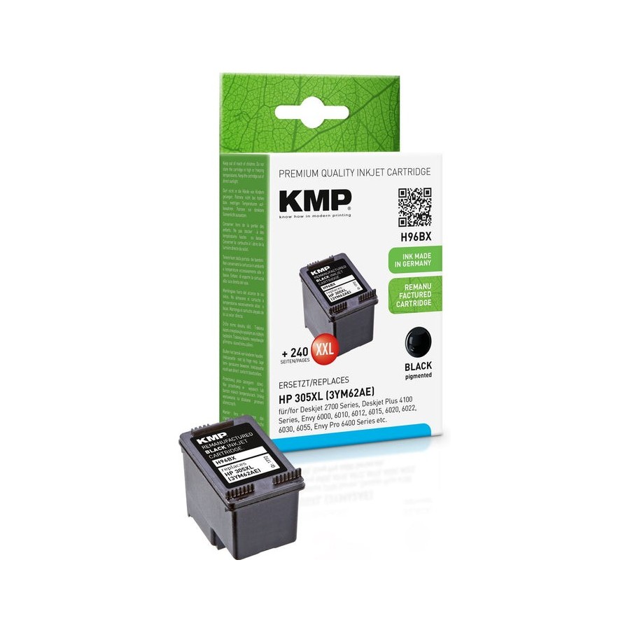 Kmp tinta compatible hp 3ym62ae 305xl negro 480 copias 10ml h96bx