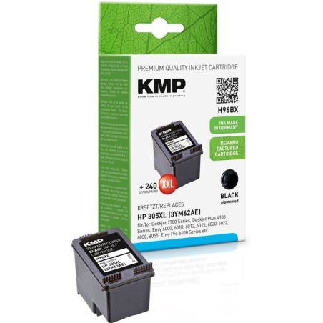 Kmp tinta compatible hp 3ym62ae 305xl negro 480 copias 10ml h96bx