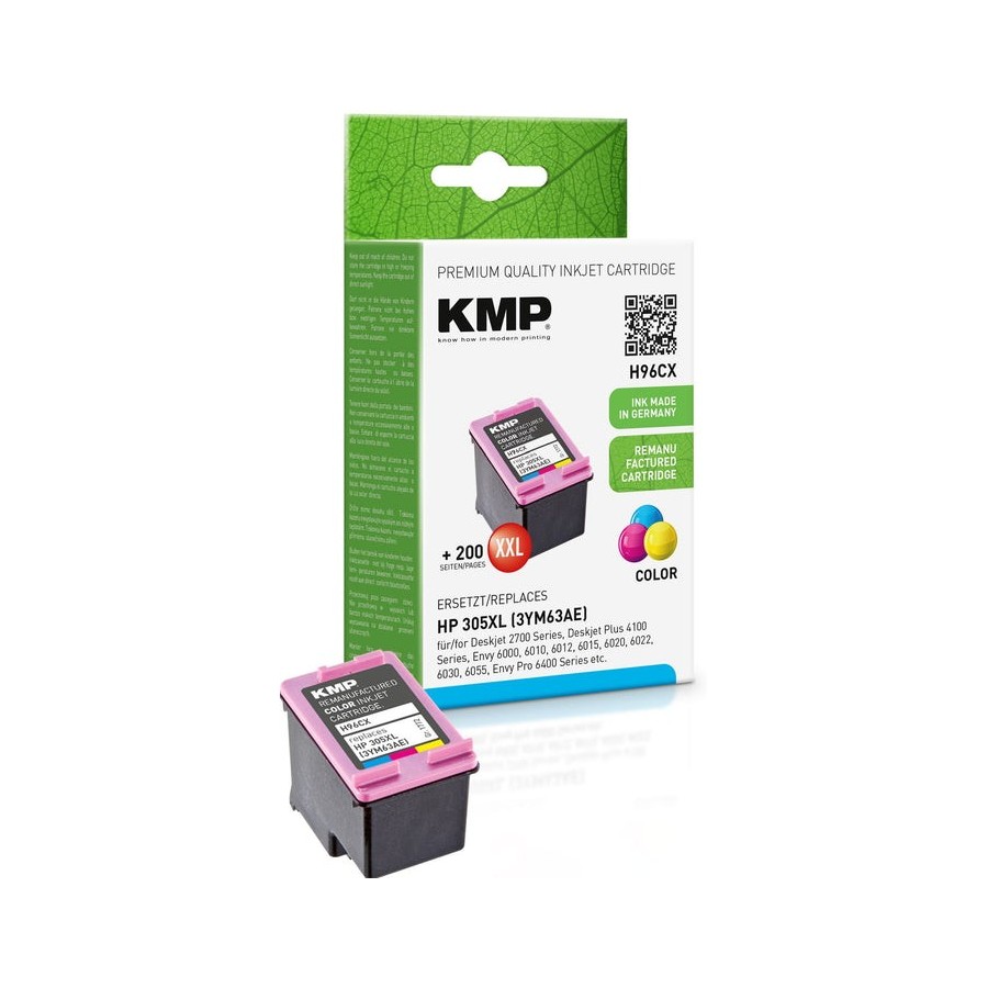 Kmp tinta compatible hp 3ym63ae 305xl color 400 copias 12ml h96cx
