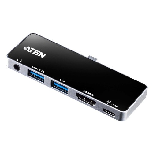 Aten uh3238 travel dock 5 usb-c con paso de alimentación