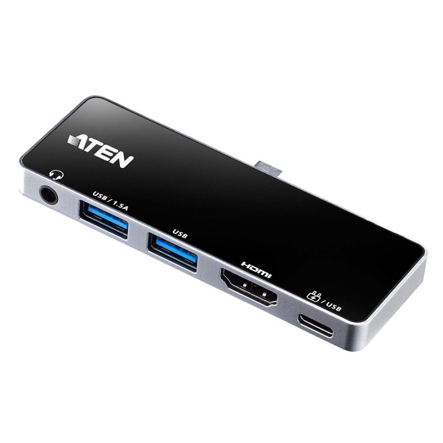 Aten uh3238 travel dock 5 usb-c con paso de alimentación