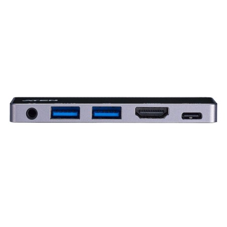 Aten uh3238 travel dock 5 usb-c con paso de alimentación