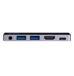 Aten uh3238 travel dock 5 usb-c con paso de alimentación