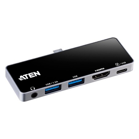 Aten uh3238 travel dock 5 usb-c con paso de alimentación