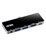 Aten uh3238 travel dock 5 usb-c con paso de alimentación