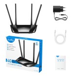 Cudy lt400 router wifi n 4g lte de 300 mbps - 1x puerto wan 10/100mbps y 3x puertos lan 10/100mbps - 4 antenas externas