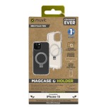 Muvit for change funda recycletek magsafe con soporte compatible con apple iphone 15 transparente