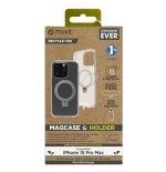 Muvit for change funda recycletek magsafe con soporte compatible con apple iphone 15 pro max transparente