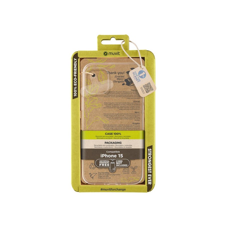Muvit for change funda recycletek compatible con apple iphone 15 transparente