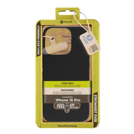 Muvit for change funda recycletek compatible con apple iphone 15 pro negra