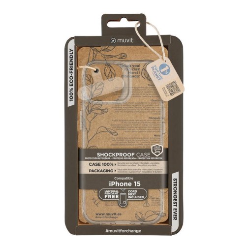 Muvit for change funda shockproof 2m compatible con apple iphone 15 transparente
