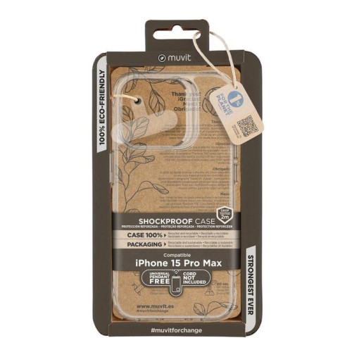 Muvit for change funda shockproof 2m compatible con apple iphone 15 pro max transparente
