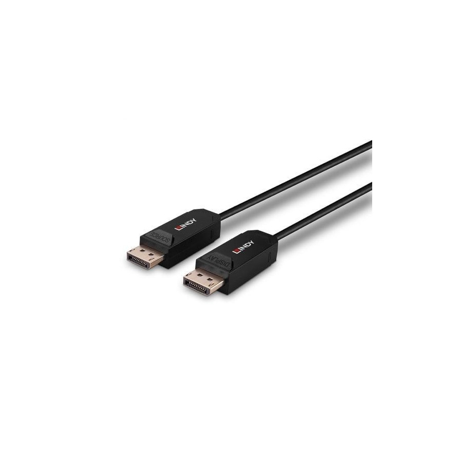 Lindy 38525 cable displayport 10 m negro fibre optic hybrid 2.0 uhbr10