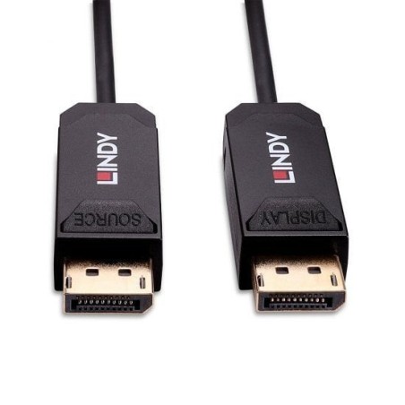 Lindy 38525 cable displayport 10 m negro fibre optic hybrid 2.0 uhbr10