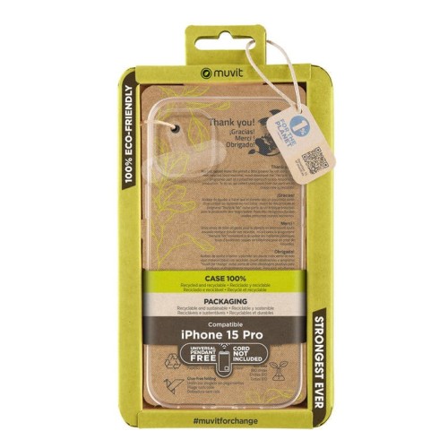 Muvit for change funda recycletek compatible con apple iphone 15 pro transparente