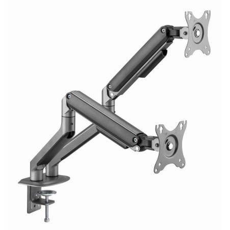 Gembird desk mounted adjustable double monitor arm space grey