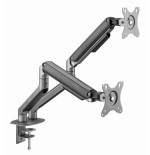 Gembird desk mounted adjustable double monitor arm space grey