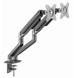 Gembird desk mounted adjustable double monitor arm space grey