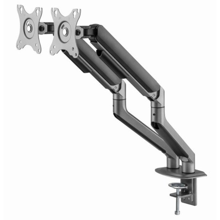 Gembird desk mounted adjustable double monitor arm space grey