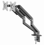 Gembird desk mounted adjustable double monitor arm space grey