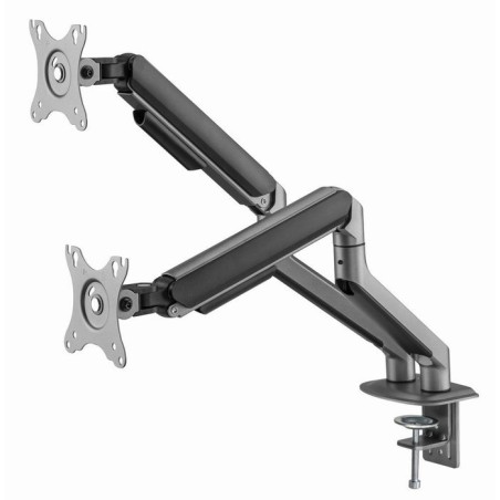 Gembird desk mounted adjustable double monitor arm space grey