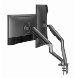 Gembird desk mounted adjustable double monitor arm space grey