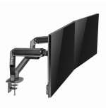 Gembird desk mounted adjustable double monitor arm space grey