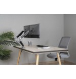 Gembird desk mounted adjustable double monitor arm space grey
